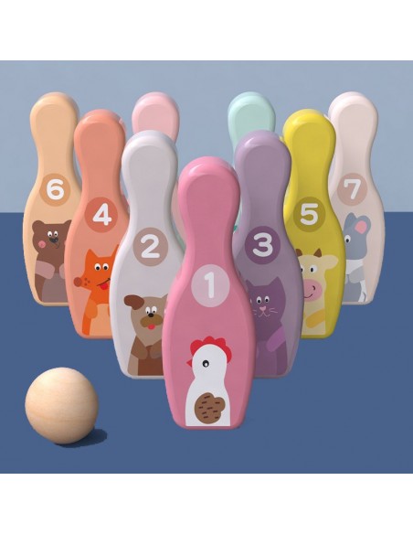 Drewniane kręgle dla dzieci