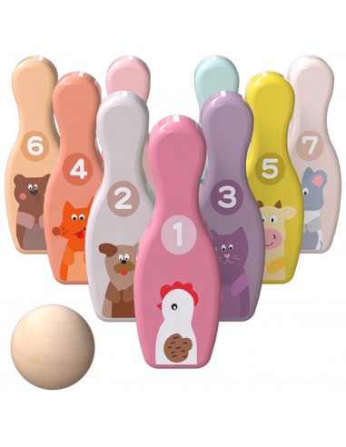 Drewniane kręgle dla dzieci