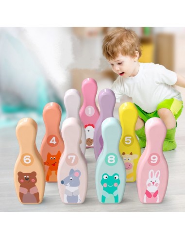 Drewniane kręgle dla dzieci