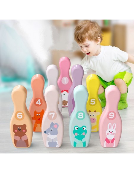 Drewniane kręgle dla dzieci