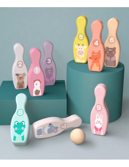 Drewniane kręgle dla dzieci