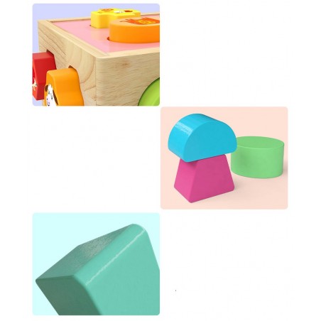 Drewniany sorter na kółkach 