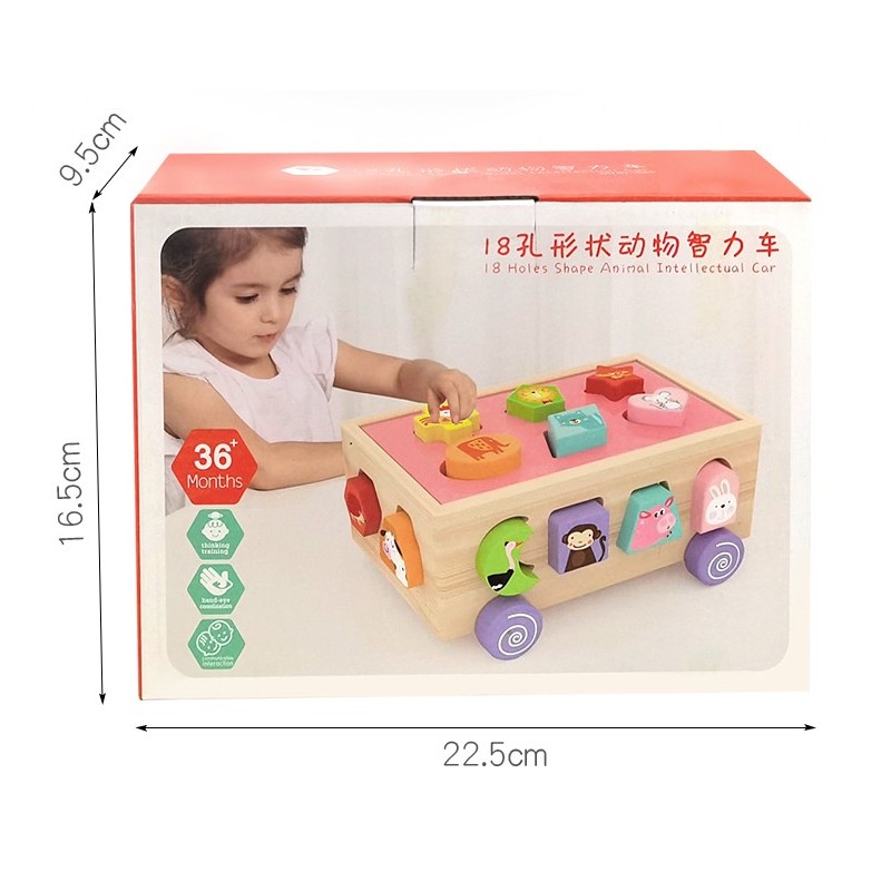 Drewniany sorter na kółkach 