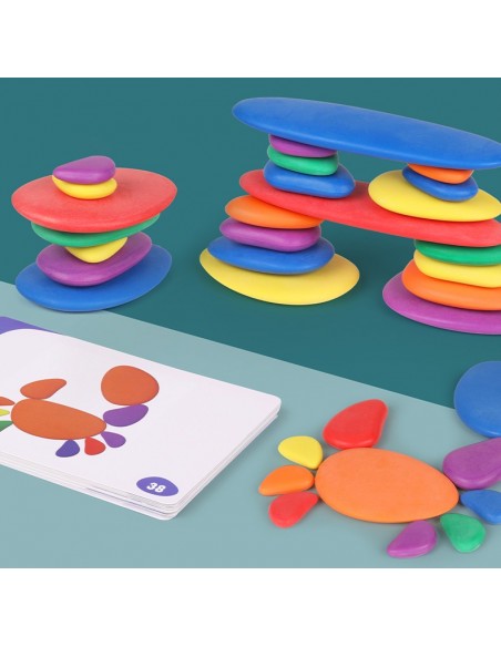 Drewniane klocki kamienie