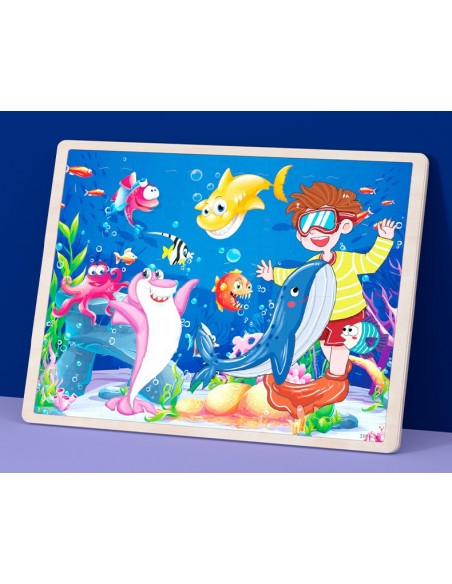 Puzzle drewniane "Pod wodą"