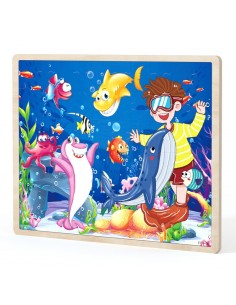 Puzzle drewniane "Pod wodą" 2