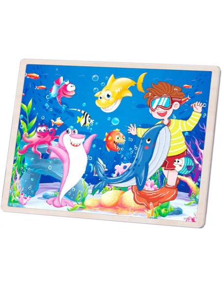 Puzzle drewniane "Pod wodą"