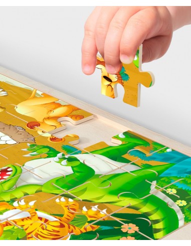 Puzzle drewniane "Wesoły autobus"