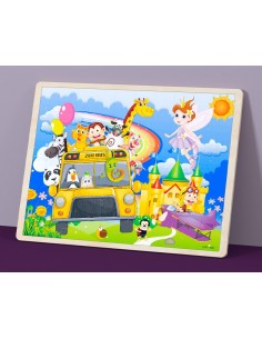 Puzzle drewniane "Wesoły autobus" 2