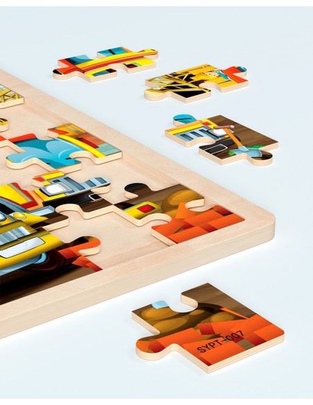 Puzzle drewniane "Wesoły autobus"