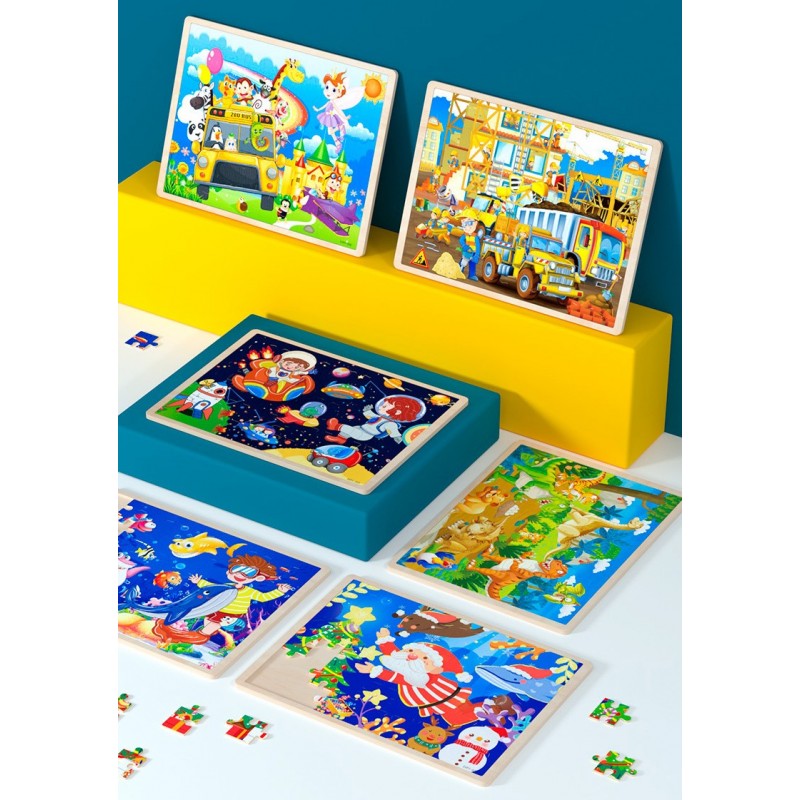 Puzzle drewniane "Dinozaury"