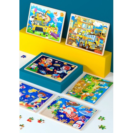 Puzzle drewniane "Budowa"