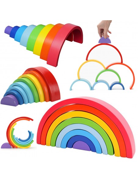 Drewniane klocki Tęcza