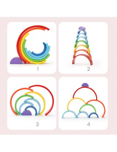 Drewniane klocki Tęcza