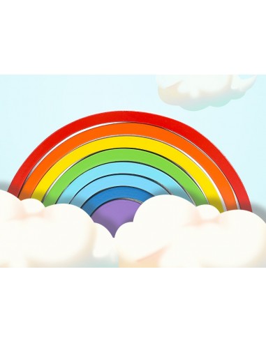 Drewniane klocki Tęcza