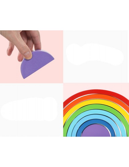 Drewniane klocki Tęcza