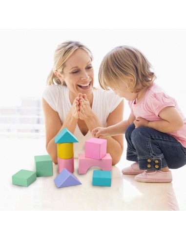 Drewniane klocki pastelowe w wiaderku