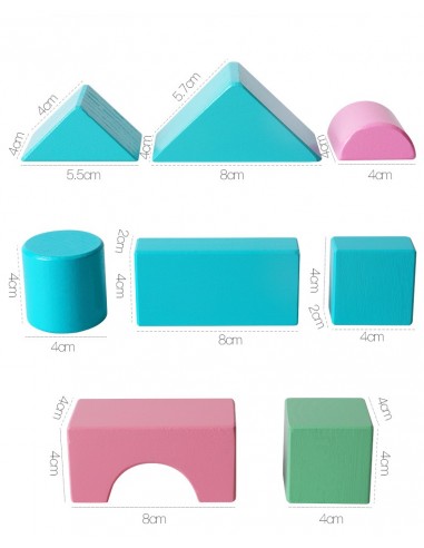 Drewniane klocki pastelowe w wiaderku