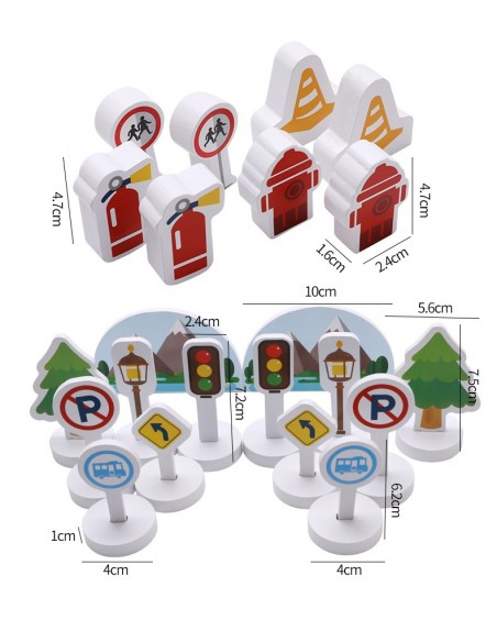 Drewniane tory z autkami