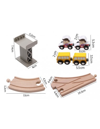 Drewniane tory z autkami