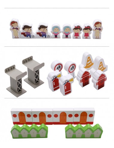 Drewniane tory z autkami