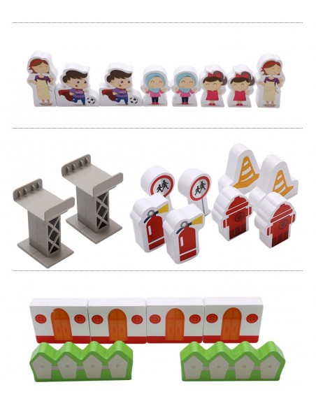 Drewniane tory z autkami