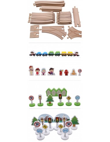 Drewniane tory z autkami