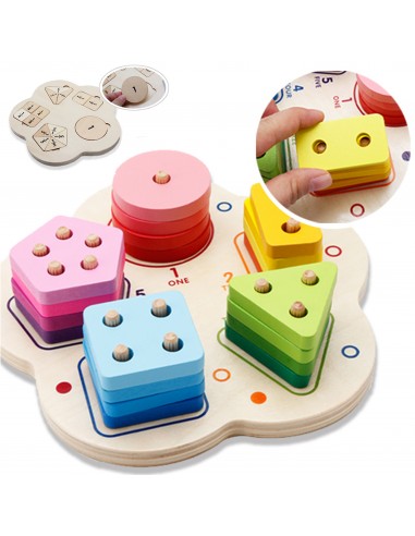 Drewniany sorter nakładanka kształty