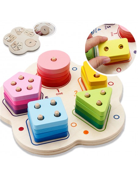 Drewniany sorter nakładanka kształty