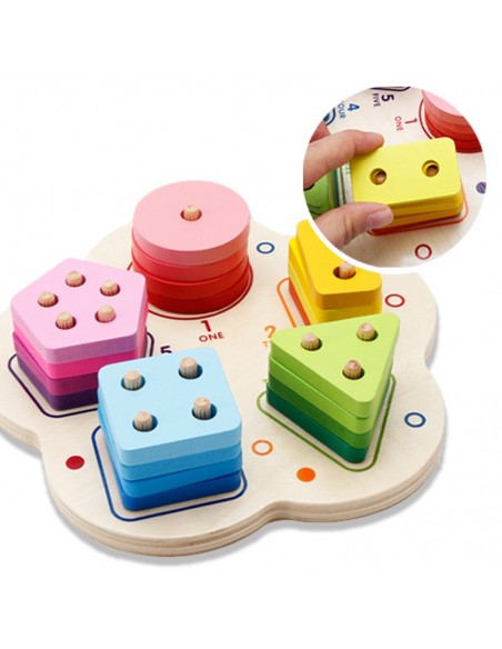 Drewniany sorter nakładanka kształty