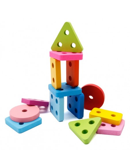 Drewniany sorter nakładanka kształty