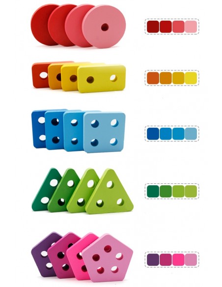 Drewniany sorter nakładanka kształty