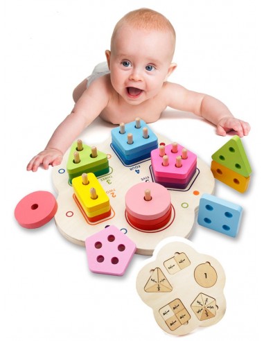 Drewniany sorter nakładanka kształty