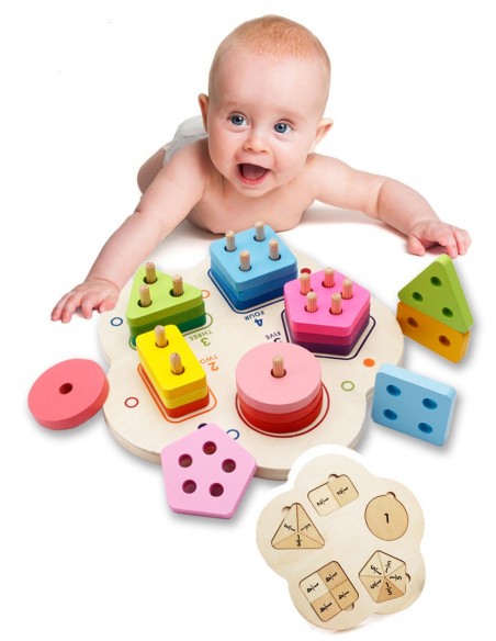 Drewniany sorter nakładanka kształty