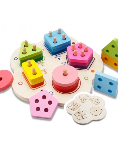 Drewniany sorter nakładanka kształty