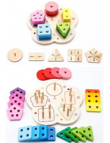 Drewniany sorter nakładanka kształty