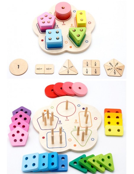 Drewniany sorter nakładanka kształty