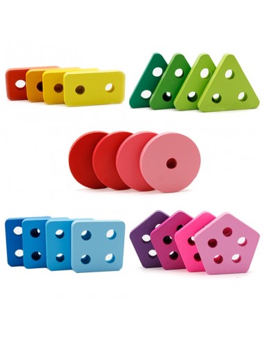 Drewniany sorter nakładanka kształty