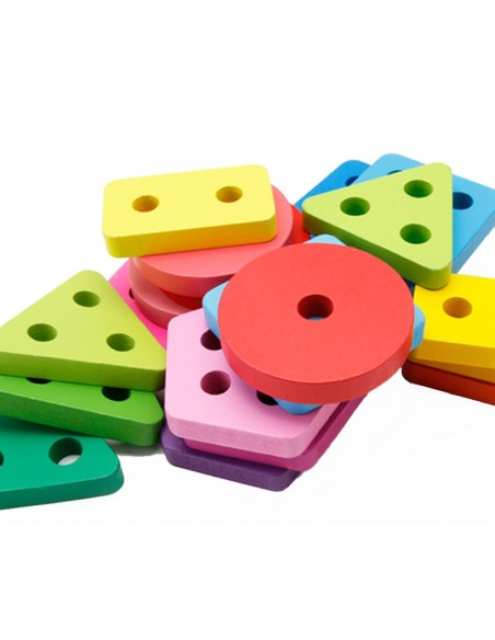 Drewniany sorter nakładanka kształty