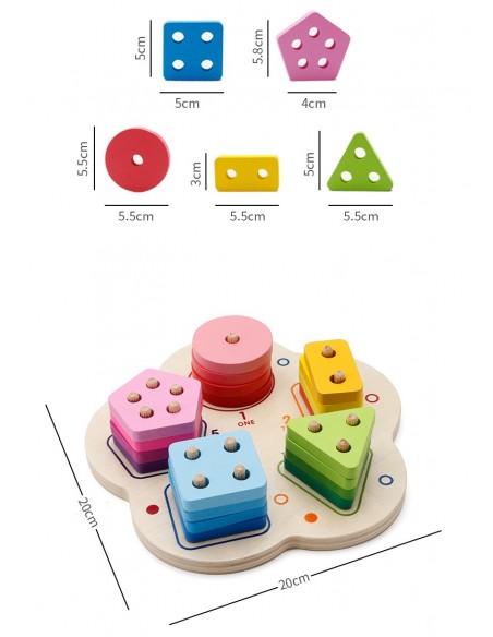 Drewniany sorter nakładanka kształty