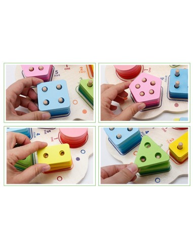 Drewniany sorter nakładanka kształty