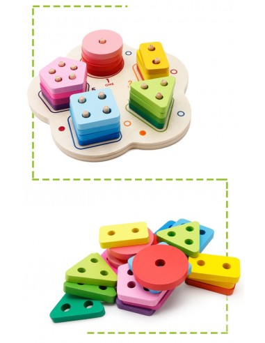Drewniany sorter nakładanka kształty