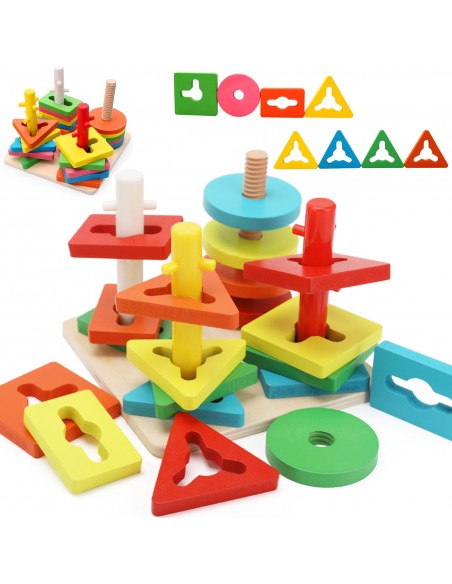 Sorter drewniany nakładanka kształty