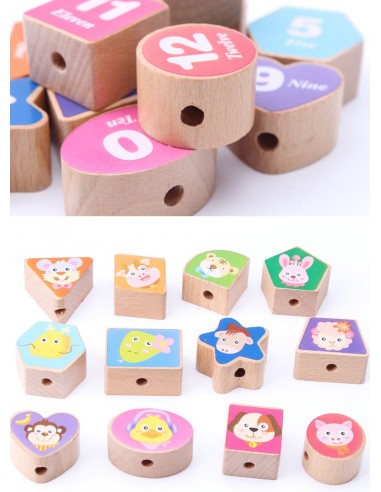 Zegar drewniany klocki