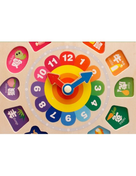 Zegar drewniany klocki