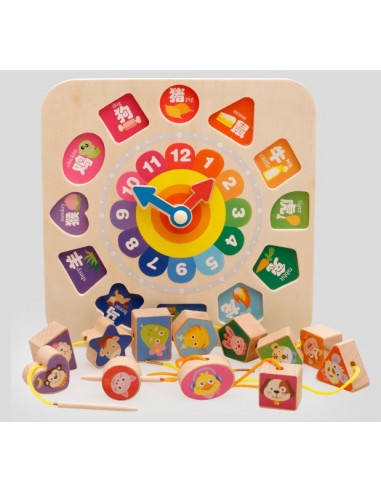 Zegar drewniany klocki