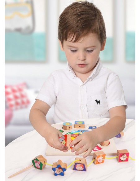 Zegar drewniany klocki