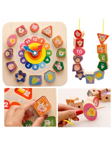 Zegar drewniany klocki