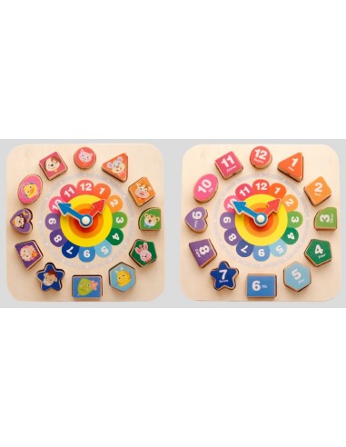 Zegar drewniany klocki