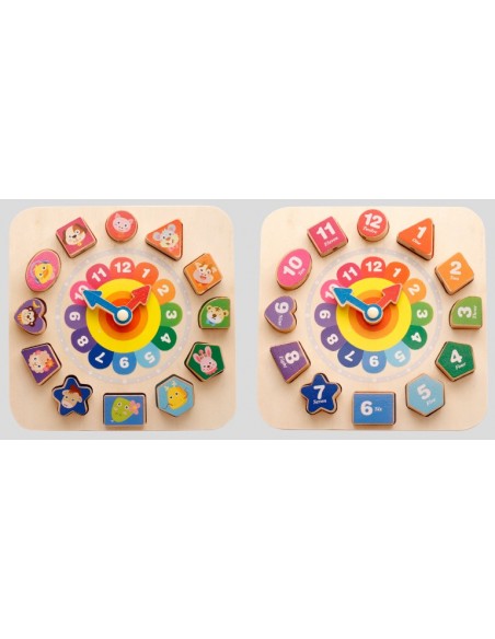 Zegar drewniany klocki